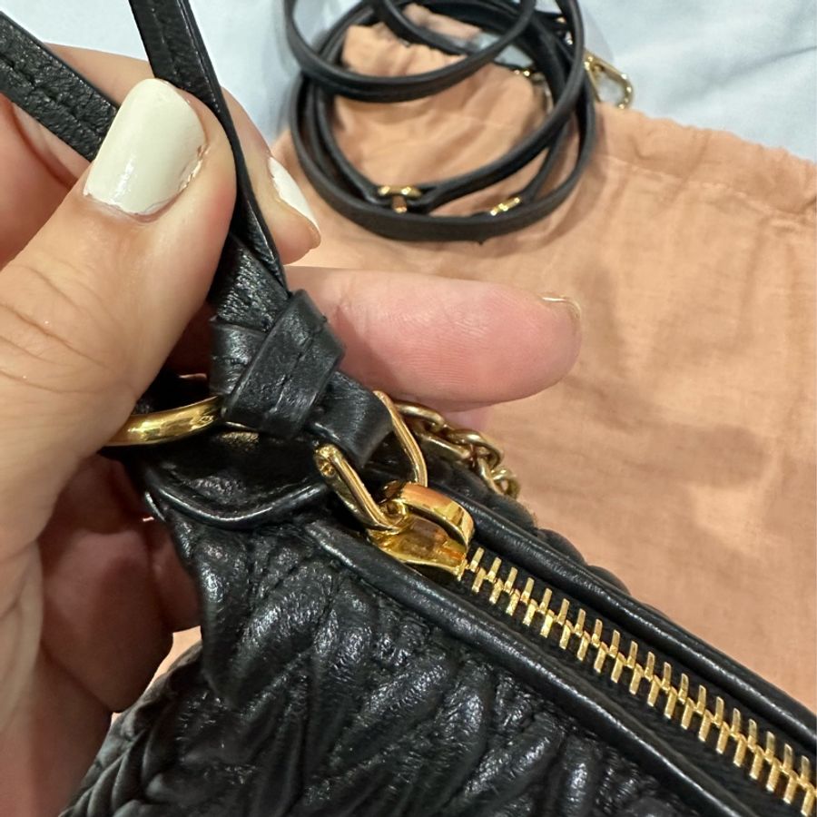 Miu Miu Spirit Matelassé皮革迷你手袋-10