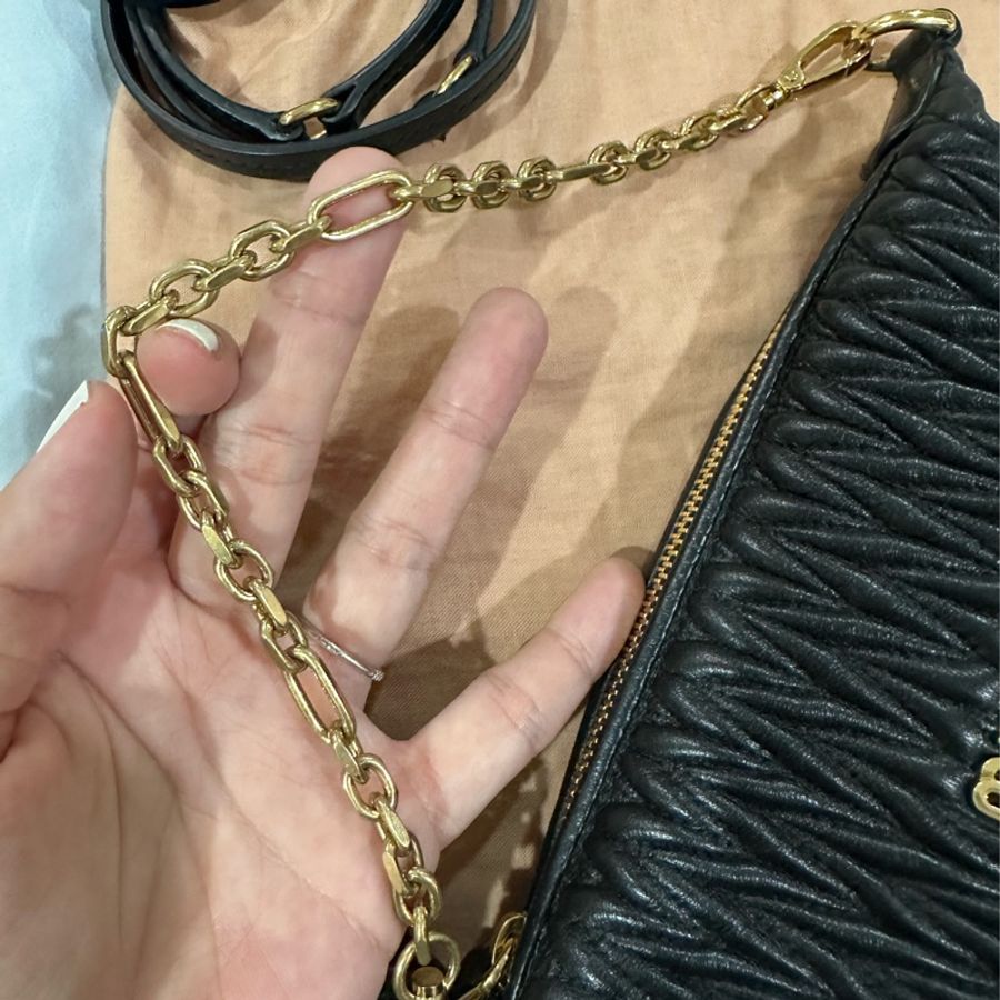 Miu Miu Spirit Matelassé皮革迷你手袋-11