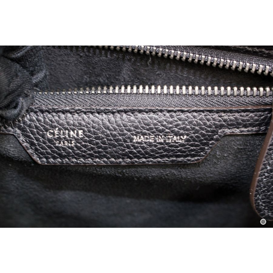 Celine 16779 3DRU Luggage Black / 0N38 Calfskin Micro Tote Bag Sbhw-5