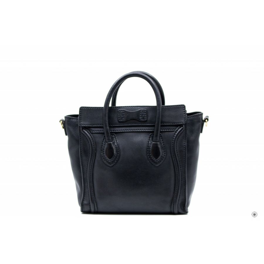 Celine 16824 Luggage Nano Black Calfskin Tote Bag Gbhw-2