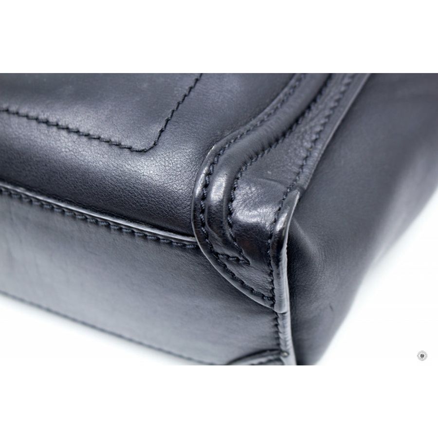 Celine 16824 Luggage Nano Black Calfskin Tote Bag Gbhw-4