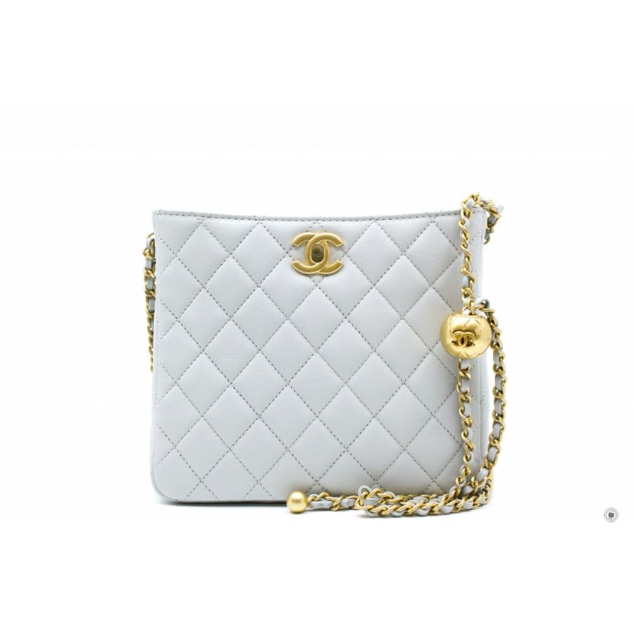 Chanel 23C Pearl Crush Hobo Ice Blue Calfskin Shoulder Bags Gbhw-0