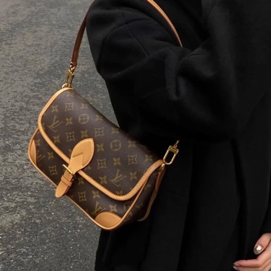 全新 全配 晶片款 Louisviitton diane monogram 法棍包-1