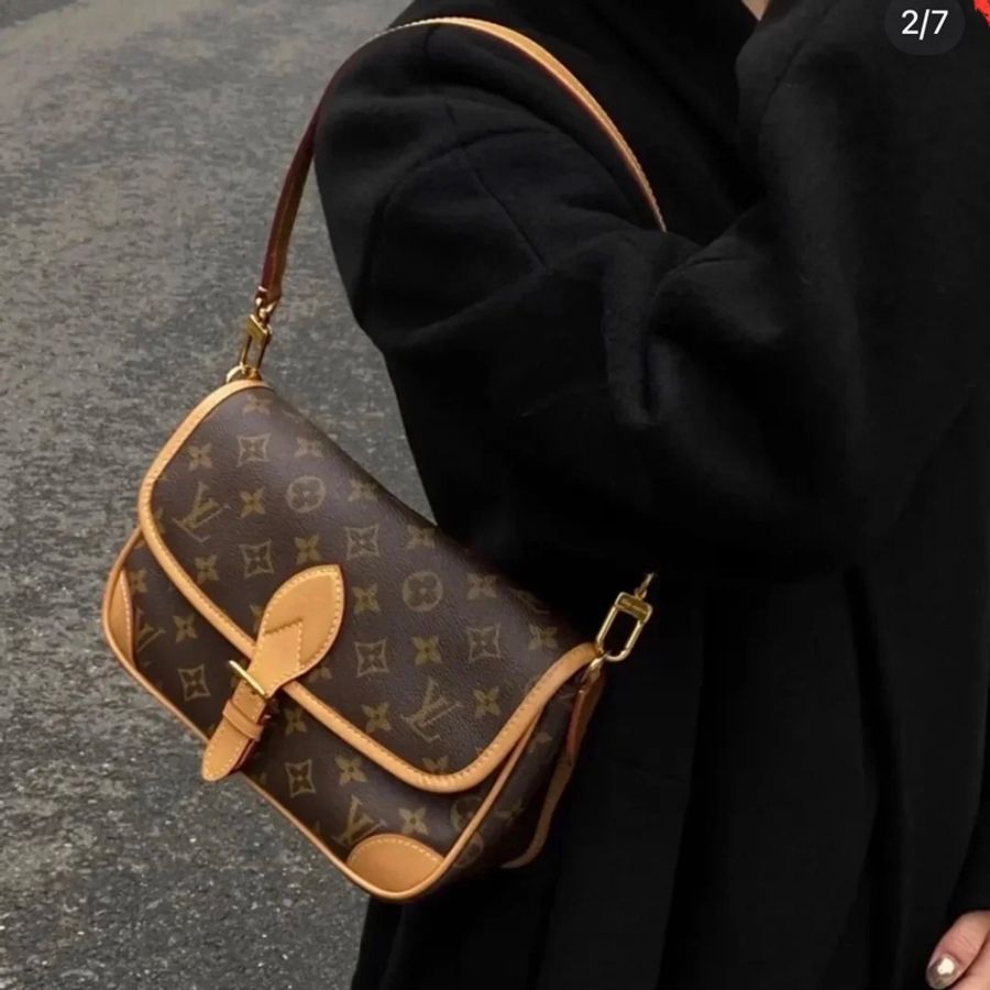 全新 全配 晶片款 Louisviitton diane monogram 法棍包-21
