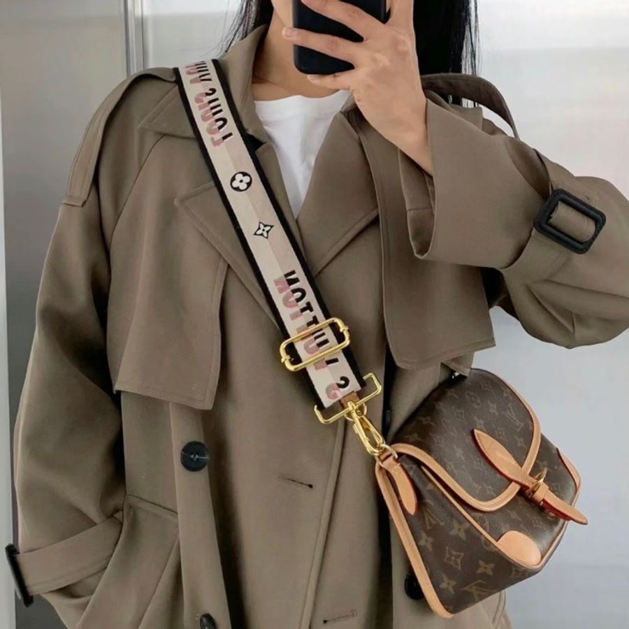 全新 全配 晶片款 Louisviitton diane monogram 法棍包-22