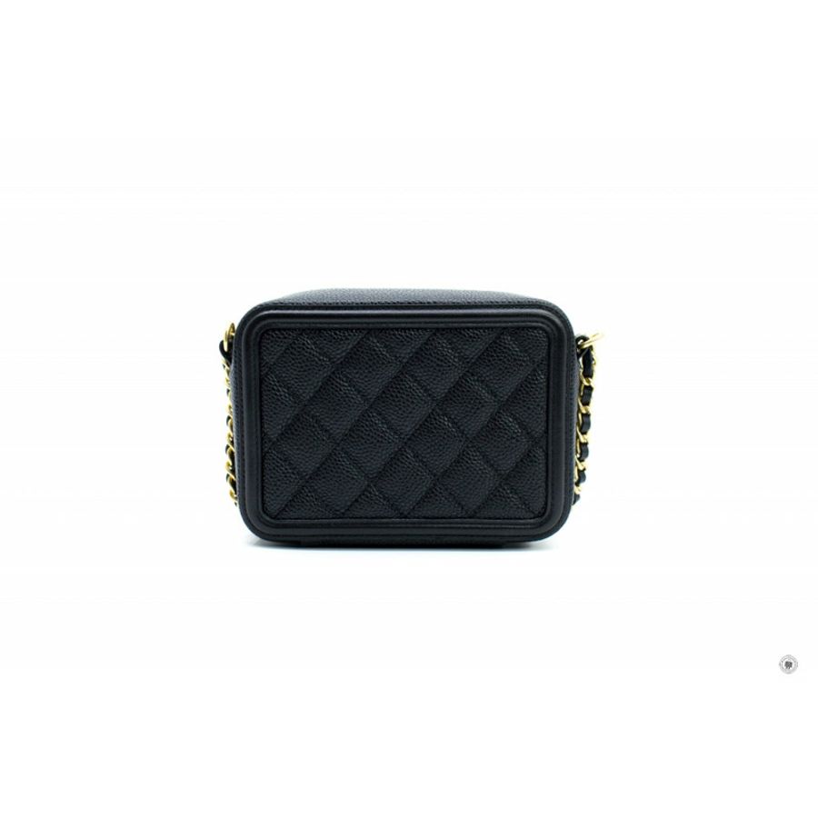Chanel A84452 Y06542 CC Filigree Vanity Clutch With Chain Black / 94305 Caviar Shoulder Bags Ghw-2