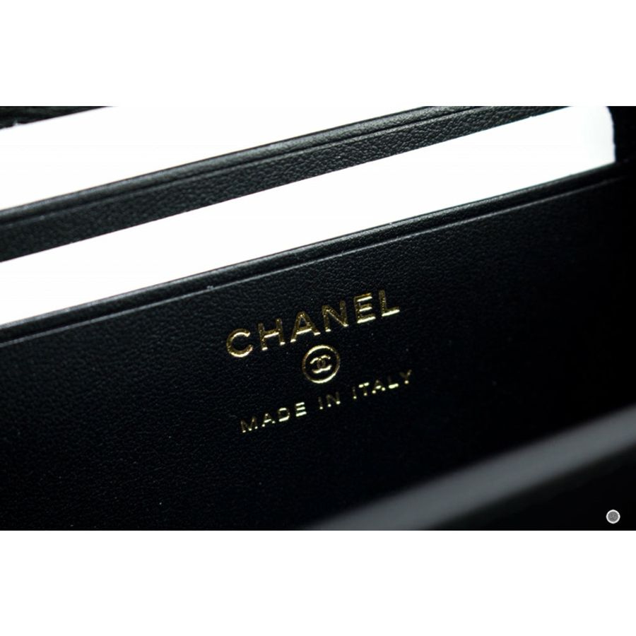 Chanel A84452 Y06542 CC Filigree Vanity Clutch With Chain Black / 94305 Caviar Shoulder Bags Ghw-5