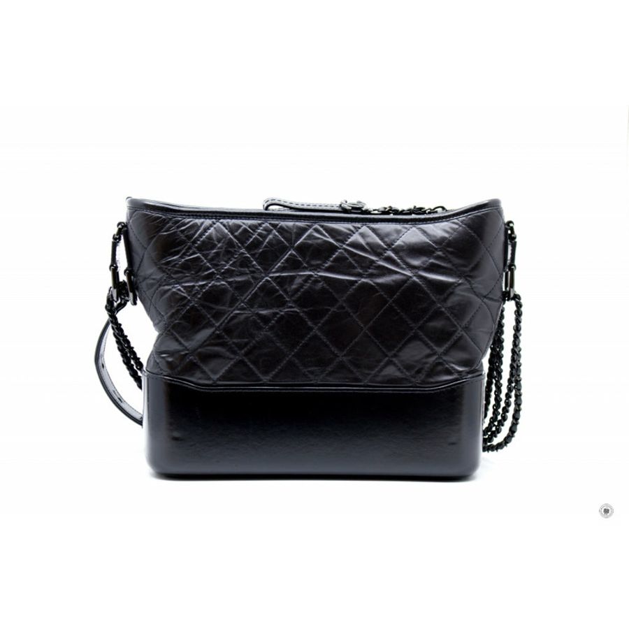 Chanel A93824 B01935 Gabrielle Hobo Medium SO Black Black / 94305 Lambskin Shoulder Bags Bkhw-0