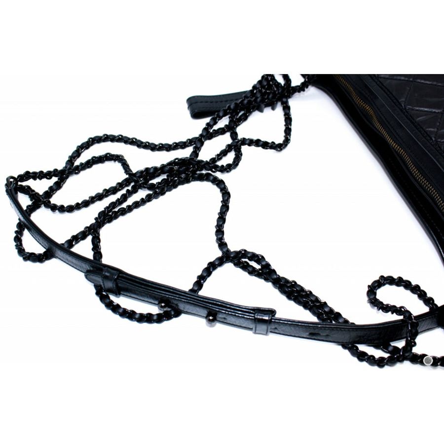 Chanel A93824 B01935 Gabrielle Hobo Medium SO Black Black / 94305 Lambskin Shoulder Bags Bkhw-9