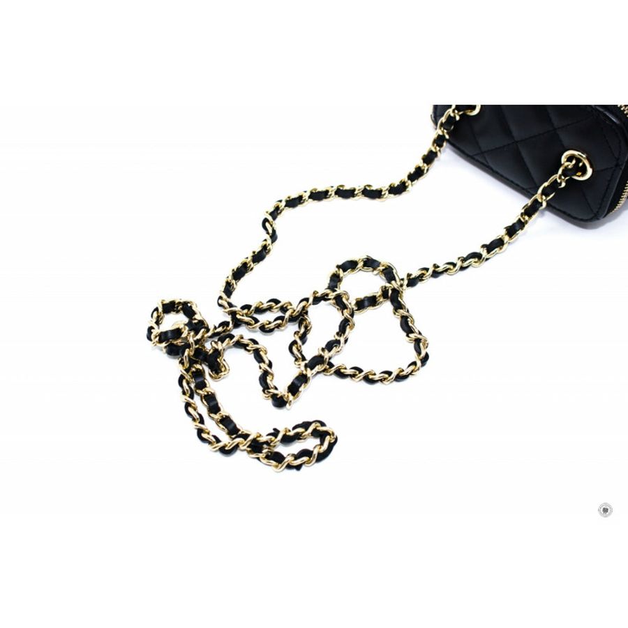 Chanel AP1340 Y04059 Small Vanity Case Black / C3906 Lambskin Shoulder Bags Ghw-7