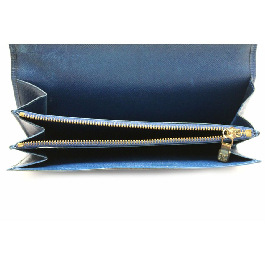 Louis Vuitton Blue Epi Leather Sarah Long Wallet-11