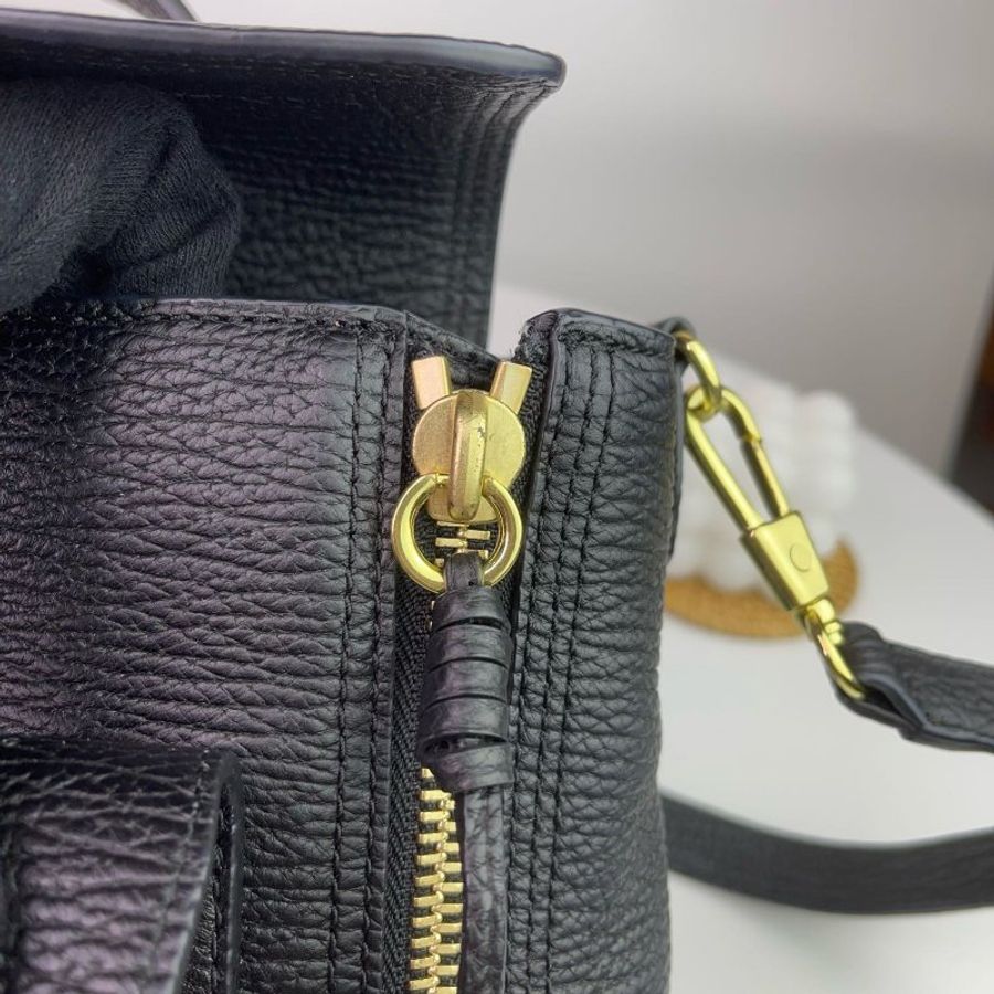 3.1 phillip Lim pashli mini stachel 拉鍊 肩背 手提 兩用包 黑色 金扣-3