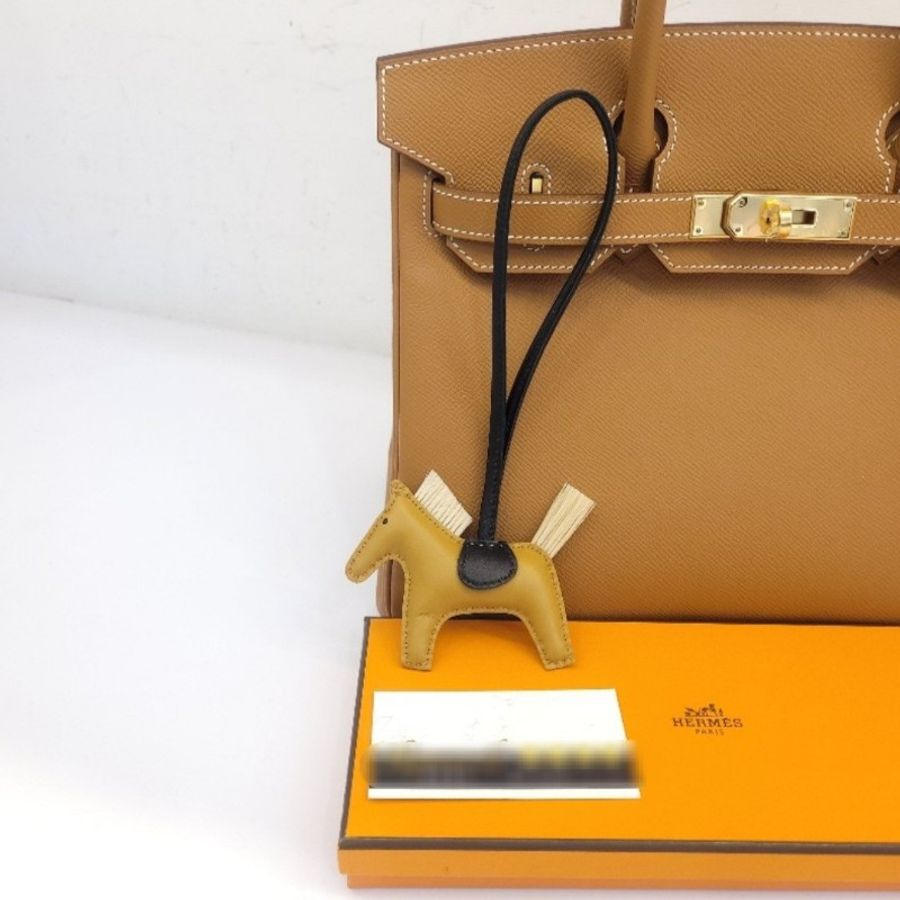 Hermès RODEO MM 小羊皮馬毛小馬吊飾 棕/黑-4