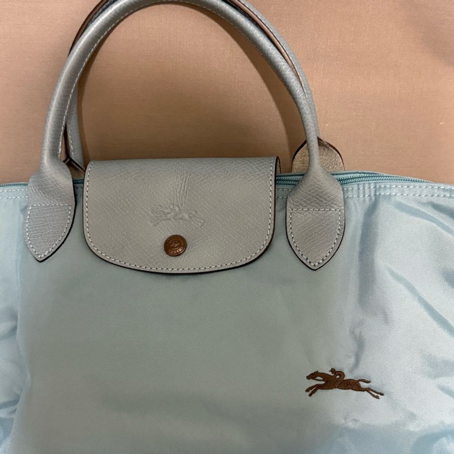 longchamp classic 藍色手挽大袋-9