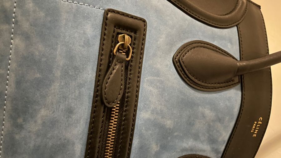 可議價 只想出清 Celine 囧臉包 mini 馬毛加麂皮拼接款 閒置品 大膽撞色-20