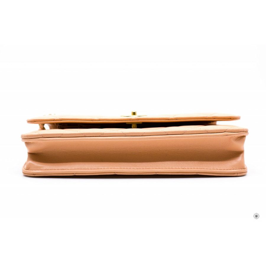 Chanel AP1450 B02916 Pearl Crush Wallet ON Chain Woc  Apricot / NG119 Lambskin Shoulder Bags Gbhw-3