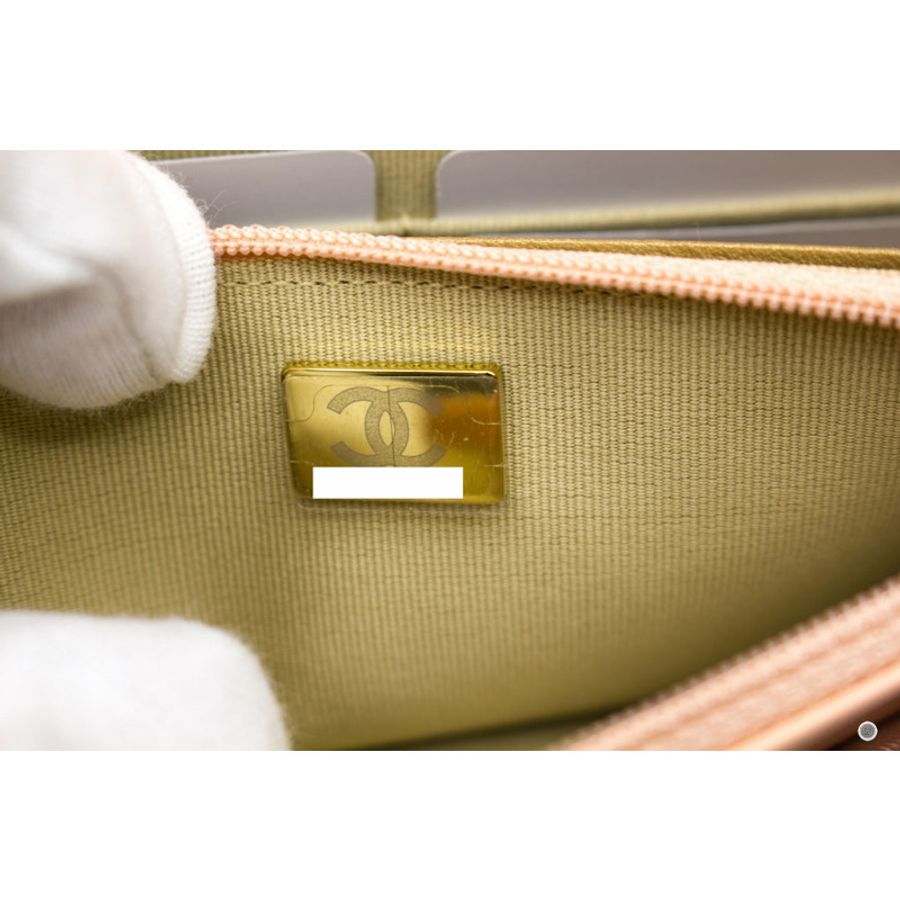 Chanel AP1450 B02916 Pearl Crush Wallet ON Chain Woc  Apricot / NG119 Lambskin Shoulder Bags Gbhw-8