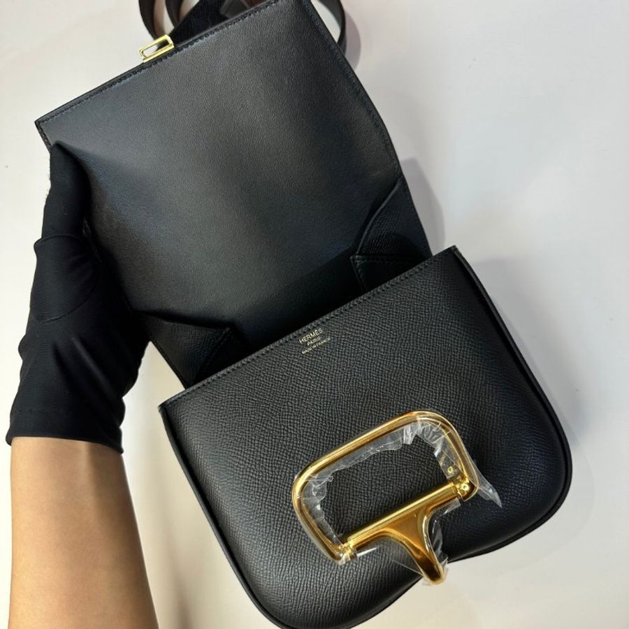 Hermès Della mini 屁股包 黑金釦-1