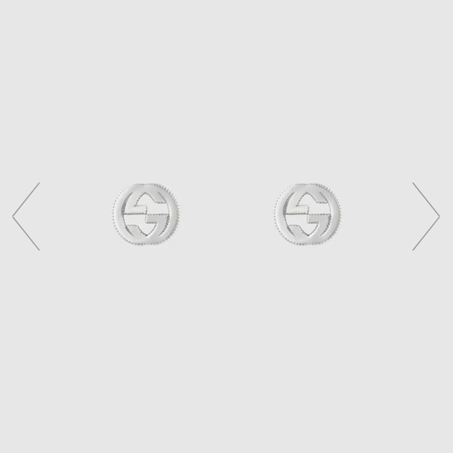 GUCCI INTERLOCKING純銀耳環-1