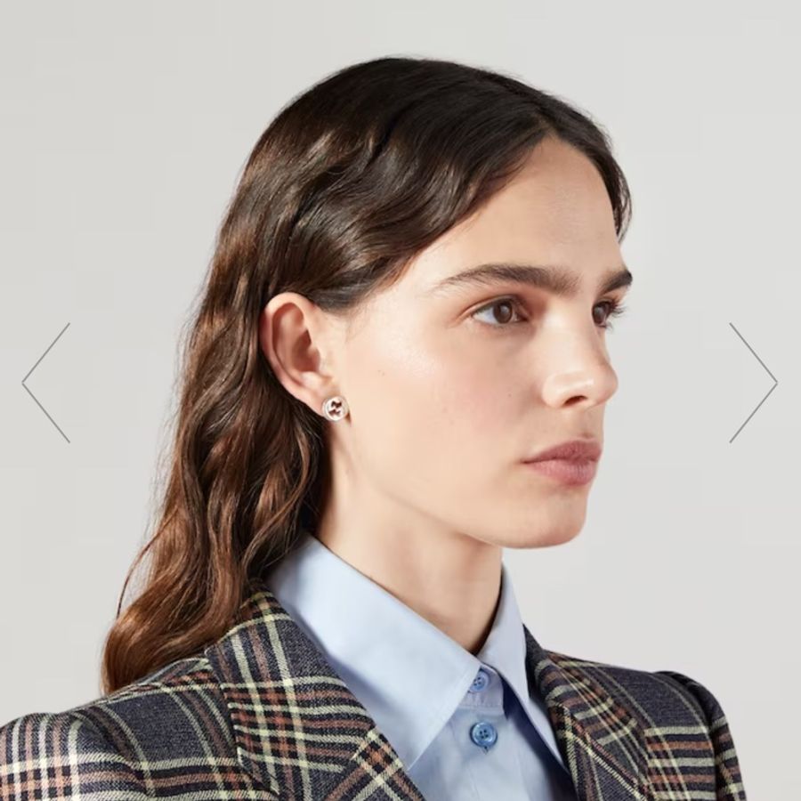 GUCCI INTERLOCKING純銀耳環-2