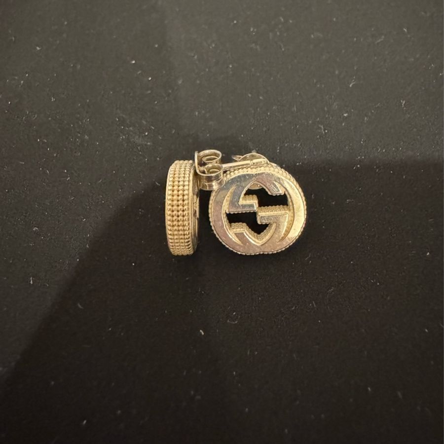 GUCCI INTERLOCKING純銀耳環-8