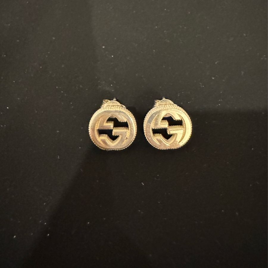 GUCCI INTERLOCKING純銀耳環-9