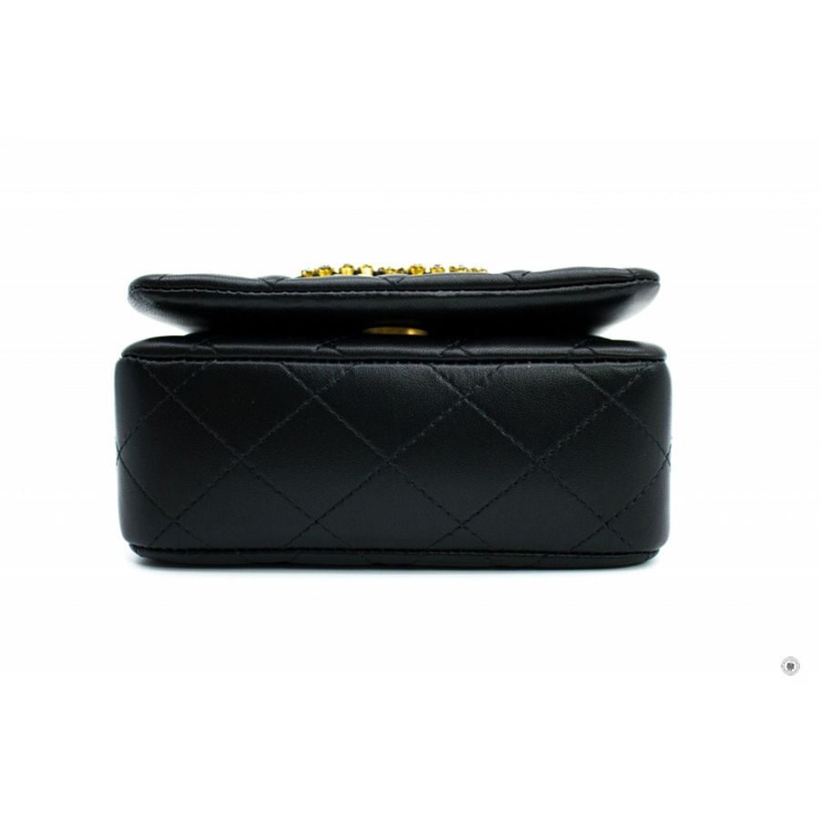 Chanel AS2599 B05828 Mini Flap Bag Black / 94305 Lambskin Shoulder Bags Gbhw-3