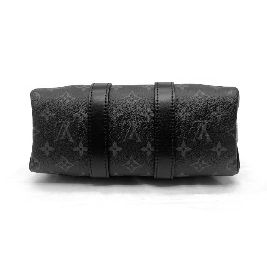LV黑灰字紋Keepall25公分 黑武士 手提斜背二用包/手提包/斜背包-4