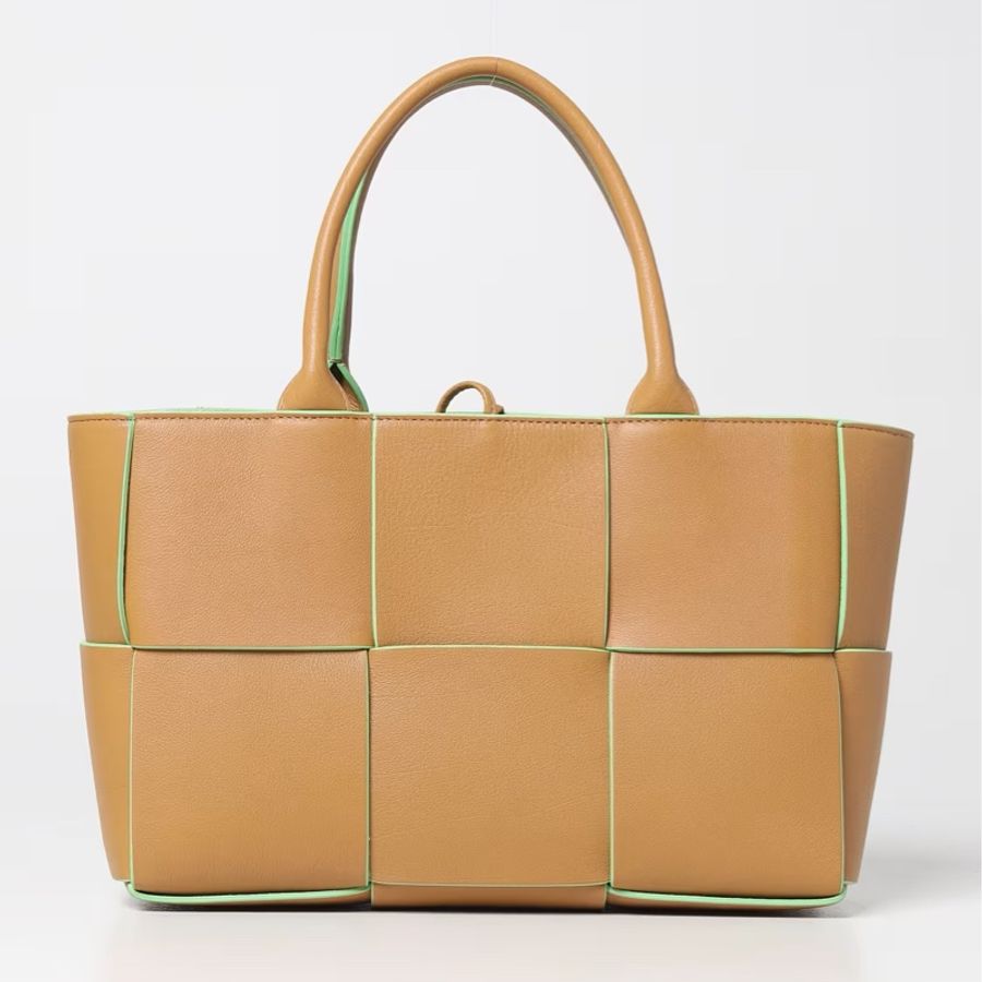BOTTEGA VENETA BV 652867 ARCO S 雙色全皮大格編織手提包-5