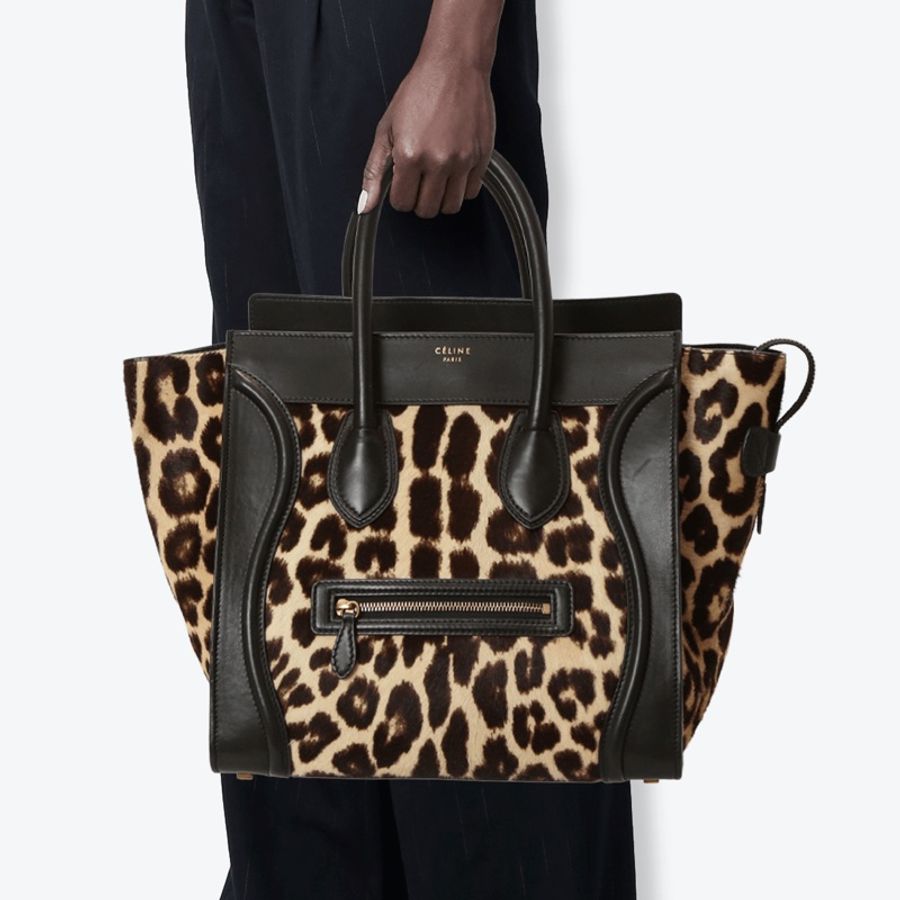 （降價）CELINE Luggage 馬毛豹紋囧臉包/笑臉包-0