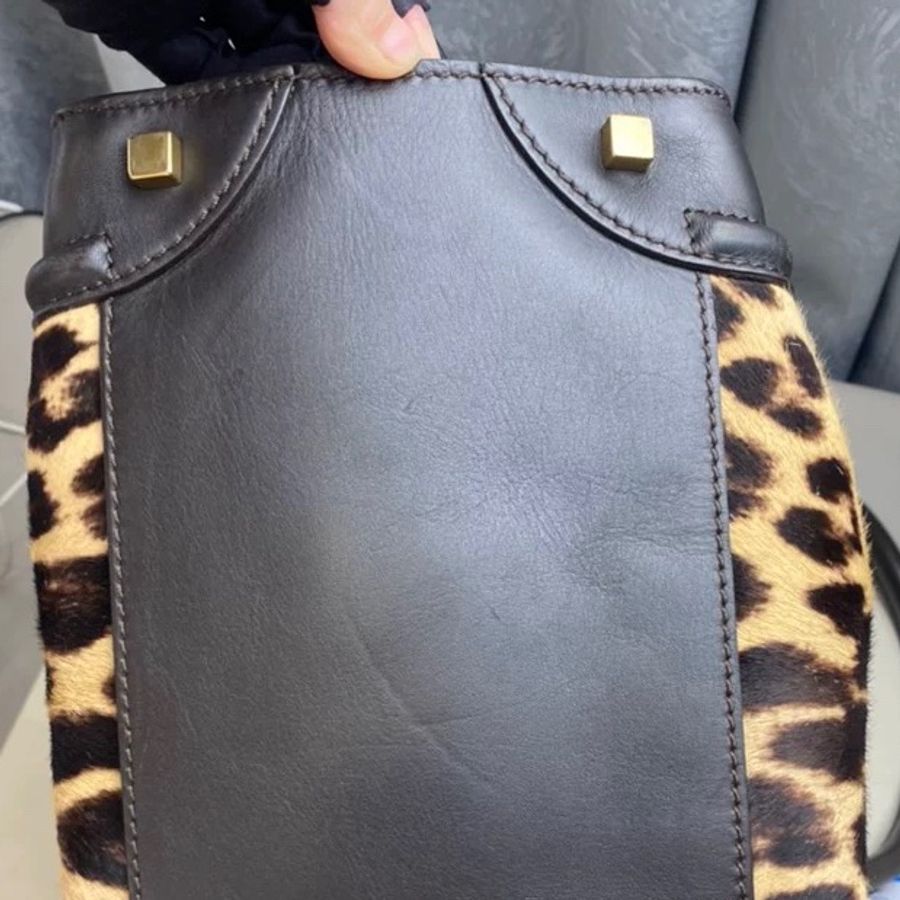 （降價）CELINE Luggage 馬毛豹紋囧臉包/笑臉包-11