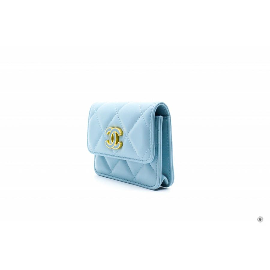 Chanel AP2637 B07570 Belt Bag With CC Enamel Logo Baby Blue / NG752 Calfskin Belt Bag Gbhw-1