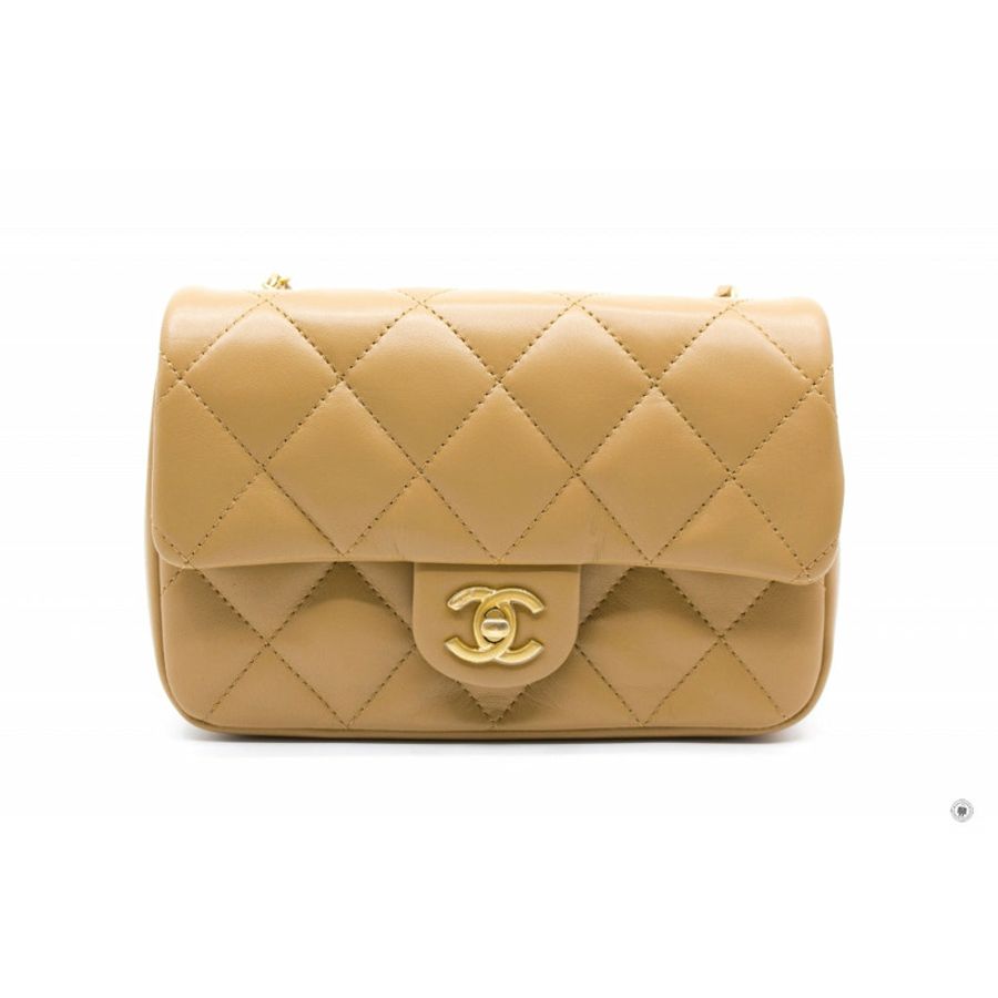 Chanel AS3457 B08840 Mini Flap Bag With Heart Charms BJ523 / Beige Lambskin Shoulder Bags Gbhw-0