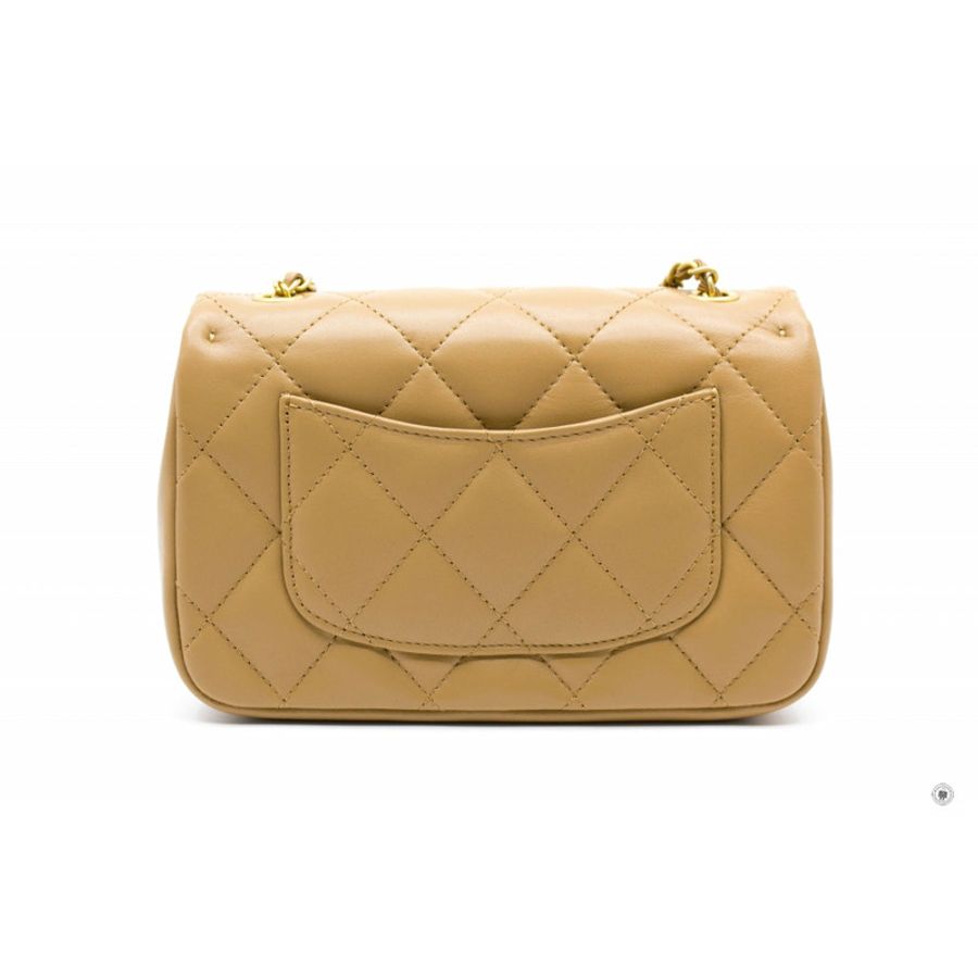 Chanel AS3457 B08840 Mini Flap Bag With Heart Charms BJ523 / Beige Lambskin Shoulder Bags Gbhw-1