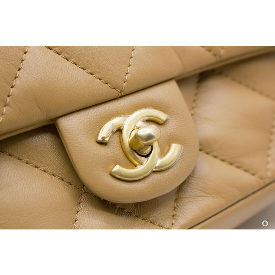 Chanel AS3457 B08840 Mini Flap Bag With Heart Charms BJ523 / Beige Lambskin Shoulder Bags Gbhw-3