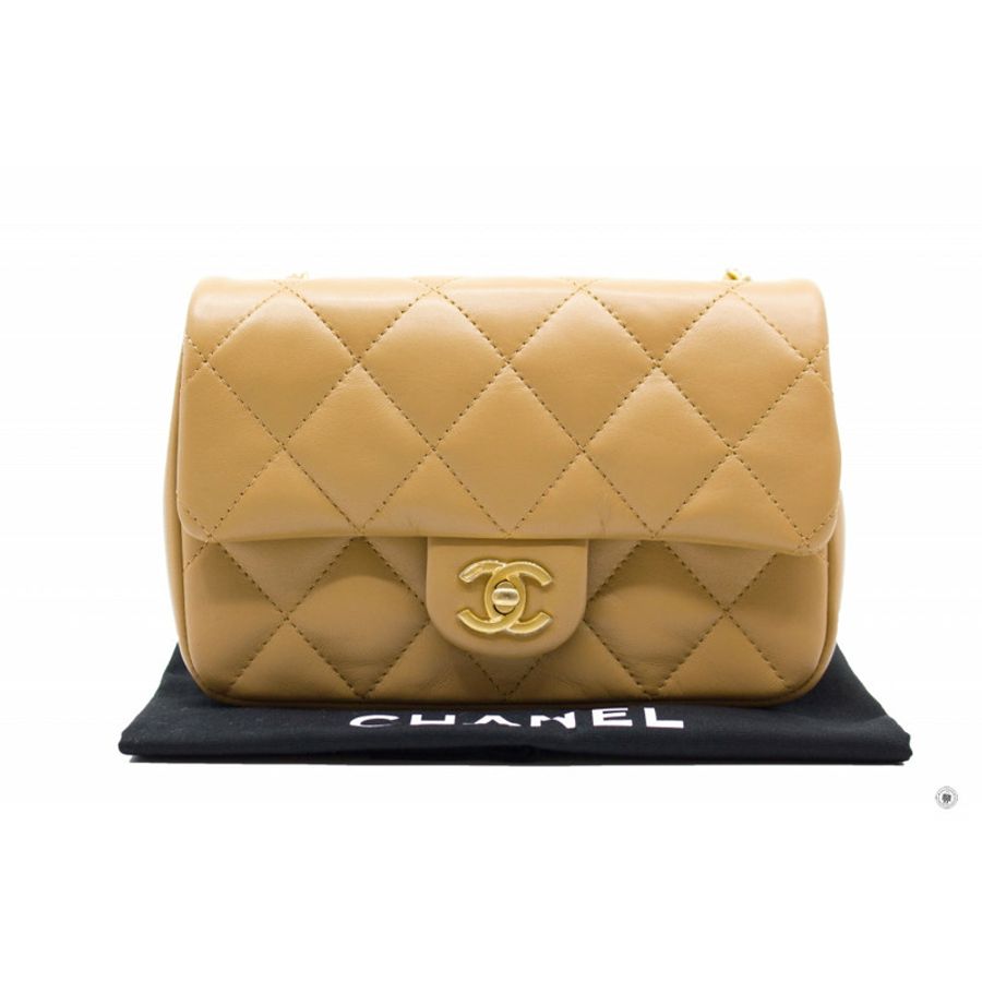 Chanel AS3457 B08840 Mini Flap Bag With Heart Charms BJ523 / Beige Lambskin Shoulder Bags Gbhw-8