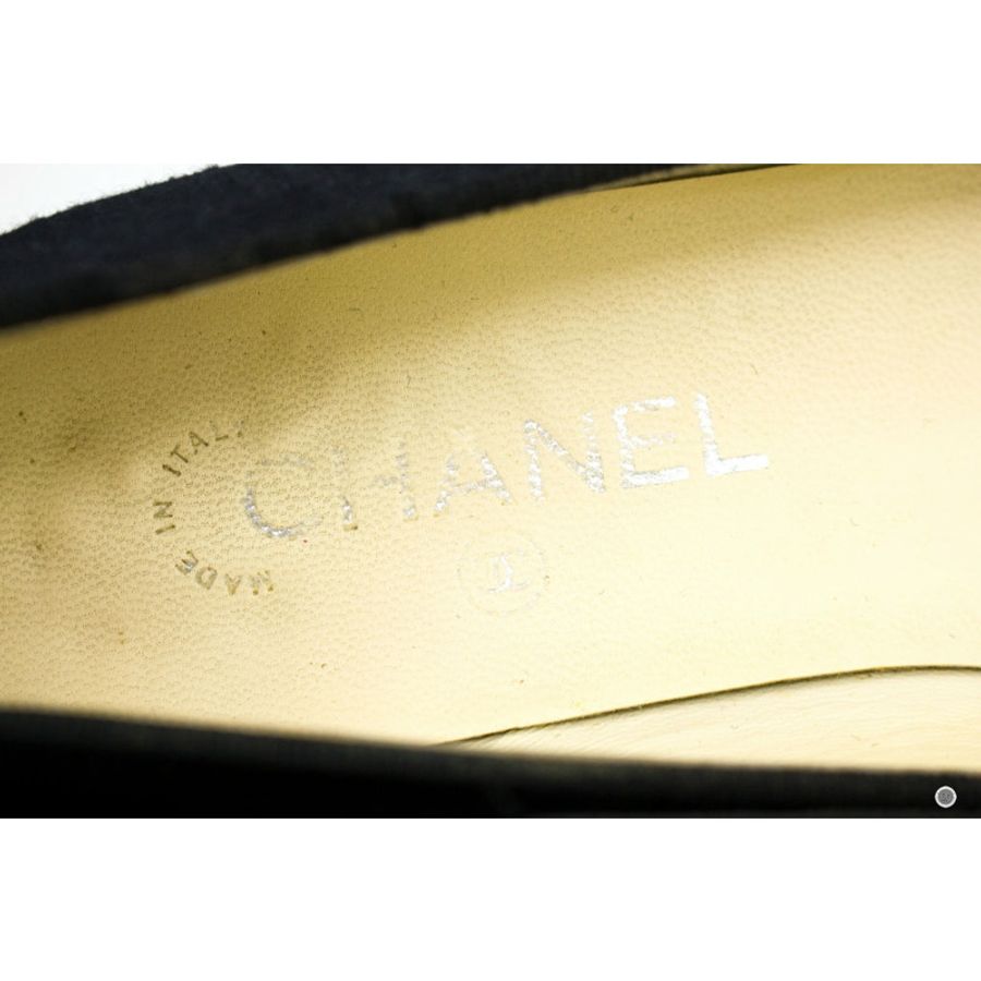 Chanel Ballerinas Black Fabric 37.5 Flat-3