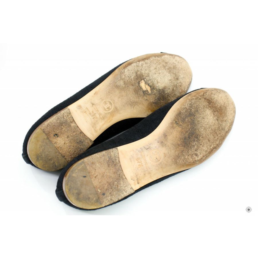 Chanel Ballerinas Black Fabric 37.5 Flat-4