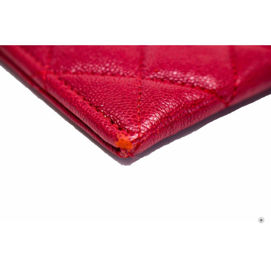 Chanel Boy Long Zip Pouch Red Caviar Pouch Sbhw-8