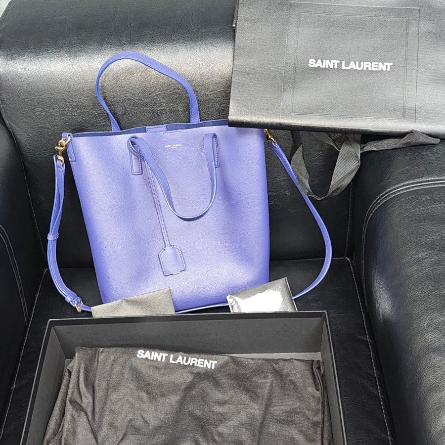 YSL Saint Laurent 軟質牛皮托特包(紫藍色)
2Way-1