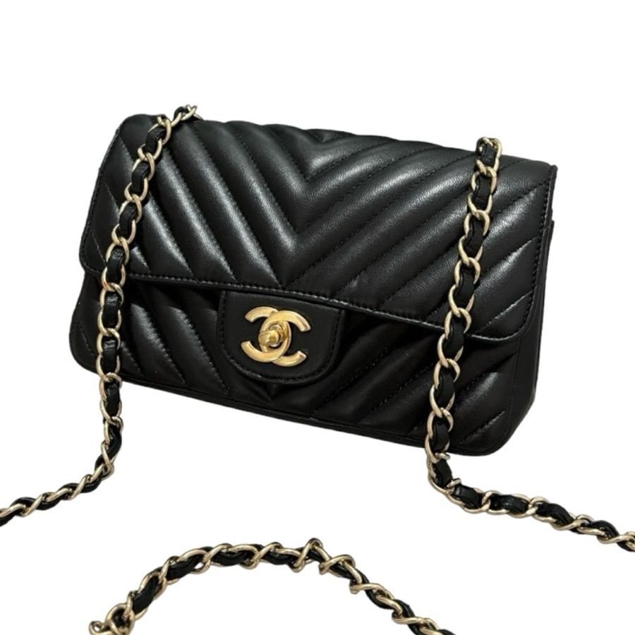 Chanel Lambskin CF20 V紋金扣-3