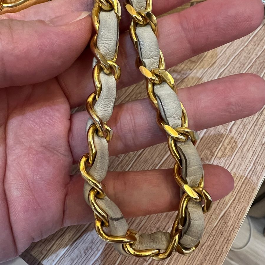 香奈兒Chanel 絕版蜥蜴皮大Logo-12