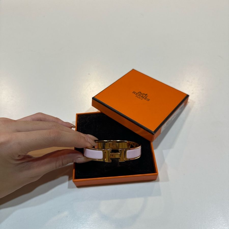 Hermes粉金配色H手環-5
