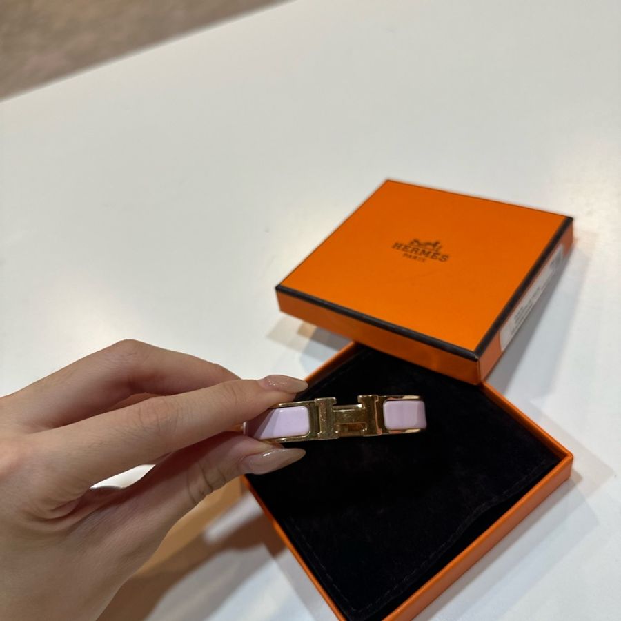 Hermes粉金配色H手環-7