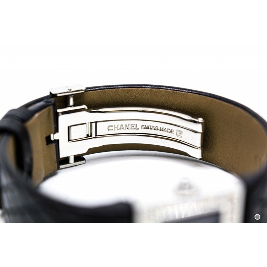 Chanel Boy-friend Acier Etanche 30M Quartz With Diamonds Black Leather Circumference 15CM Watches Shw-2