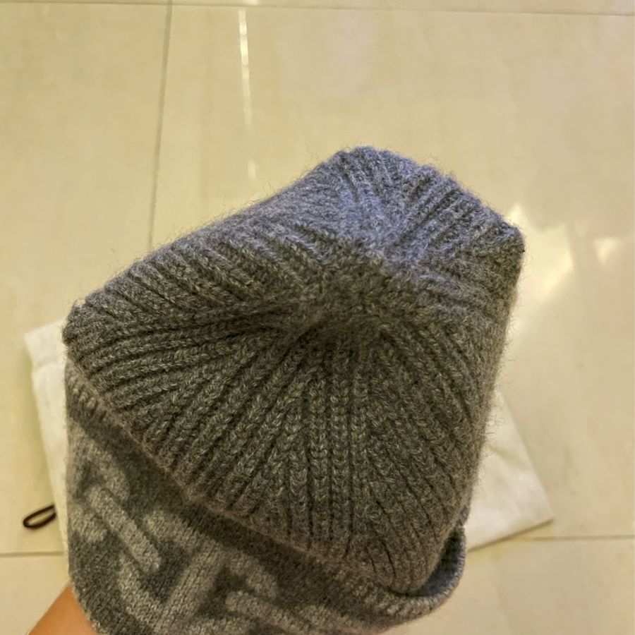 Hermes 灰色針織毛帽 冷帽 毛線帽-4
