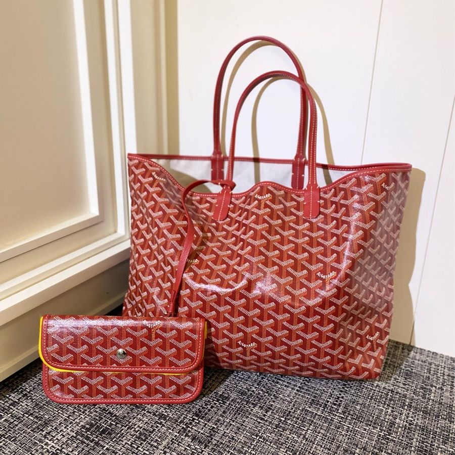 GOYARD St. Louis PM 托特包(中/紅色)-6