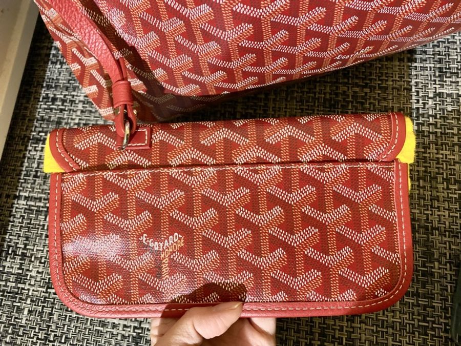 GOYARD St. Louis PM 托特包(中/紅色)-8