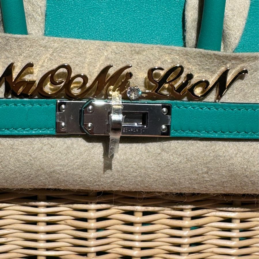 hermes birkin picnic birkin 25 野餐包 藍盒子 6w薄荷綠-6