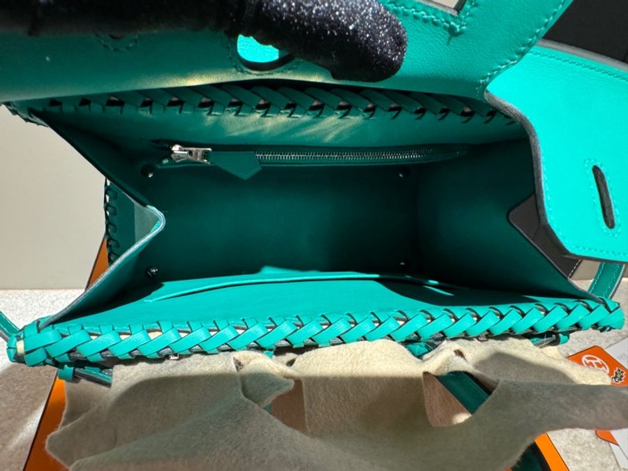 hermes birkin picnic birkin 25 野餐包 藍盒子 6w薄荷綠-8